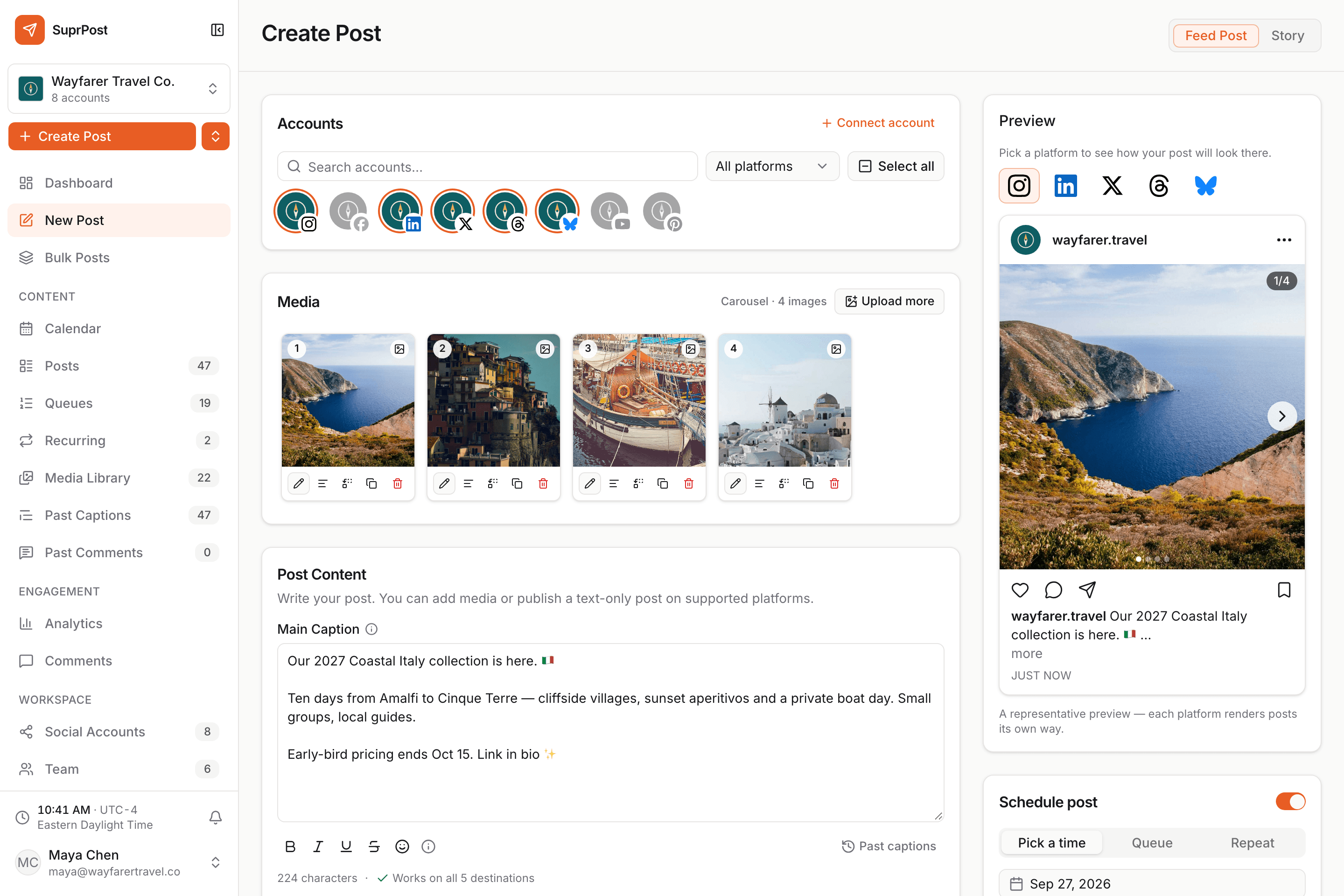 SuprPost Create Post composer