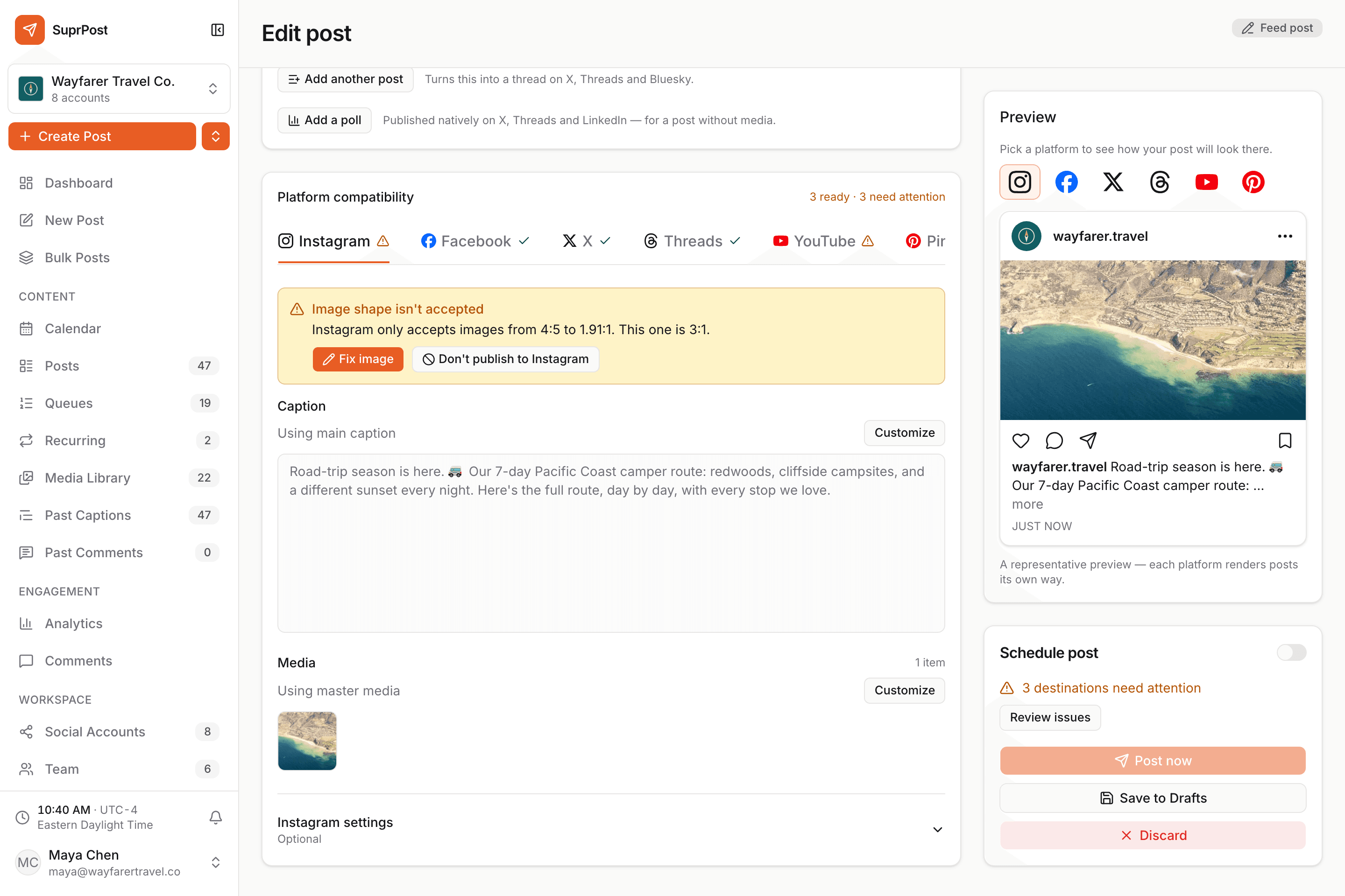 SuprPost compatibility checks and fixes
